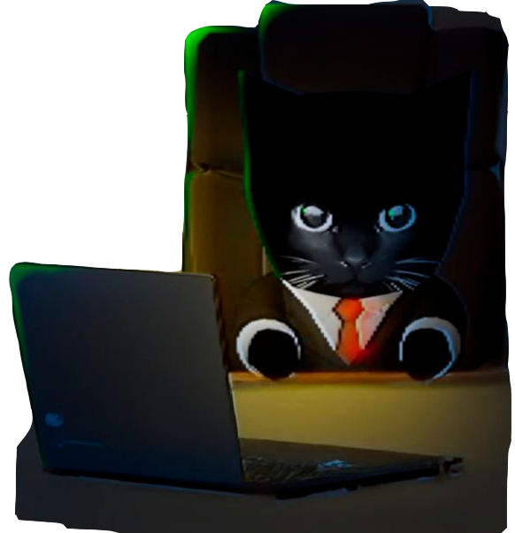 Kitty at work